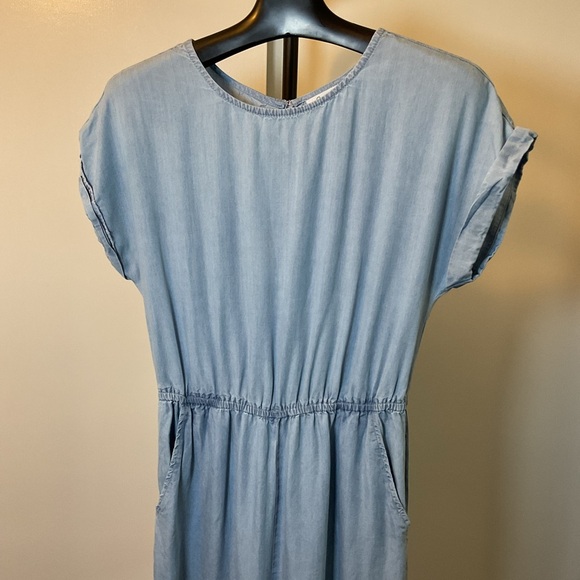 15. Japna Blue Relaxed Fit Short Sleeve Jumpsuit with Elastic Waist Size Medium - Picture 2 of 8